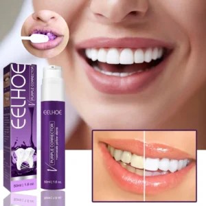 معجون الأسنان المبيض البنفسجي eelhoe purple اشتري حبه وحصل على حبه مجان مع الفرشة