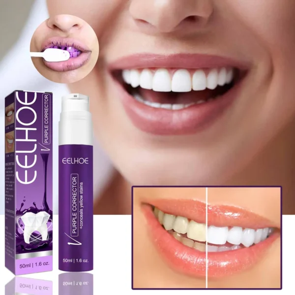 معجون الأسنان المبيض البنفسجي eelhoe purple اشتري حبه وحصل على حبه مجان مع الفرشة